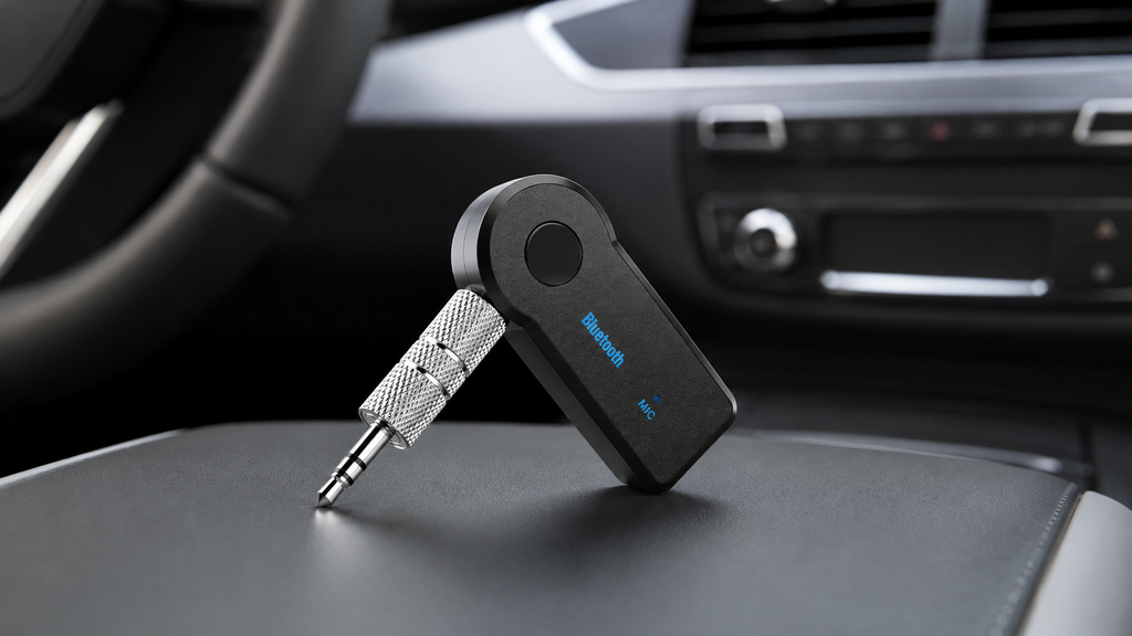 WaveDrive posé sur la console centrale d'une voiture