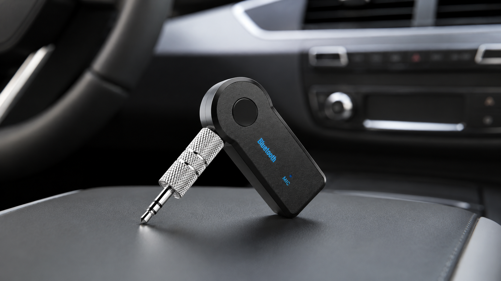 WaveDrive posé sur la console centrale d'une voiture